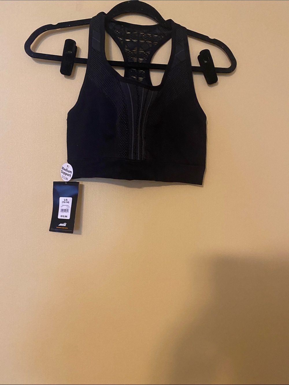 Avia Black Front-Zip Racerback Sports Bra